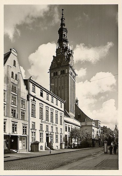 Elbląg, Ulica Mostowa przed wojną, dzisiaj w tym miejscu nie ma kamienic Elbląg, Ulica Mostowa przed wojną, dzisiaj w tym miejscu nie ma kamienic