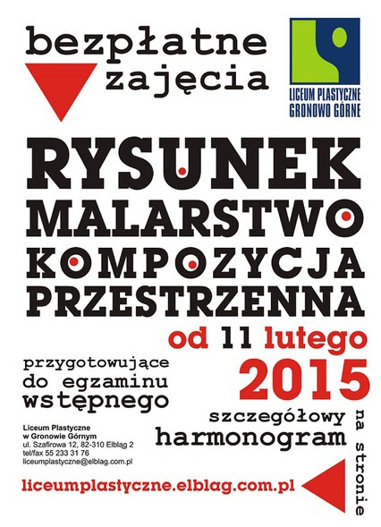 Elbląg, Plastyk zaprasza gimnazjalistów na zajęcia Elbląg, Plastyk zaprasza gimnazjalistów na zajęcia
