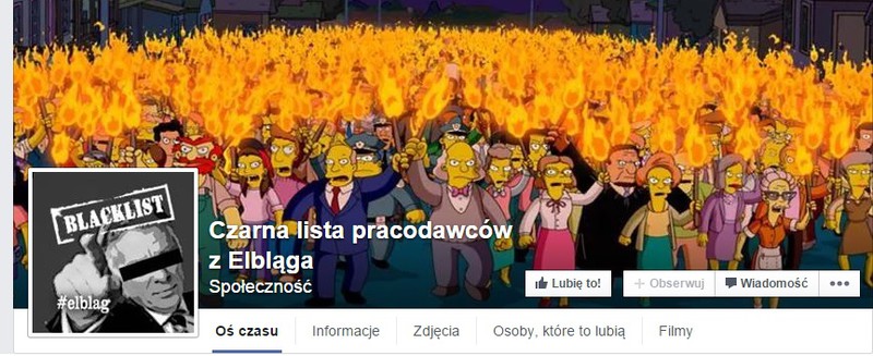 Elbląg, Na Facebooku powstała również elbląska Czarna Lista Pracodawców