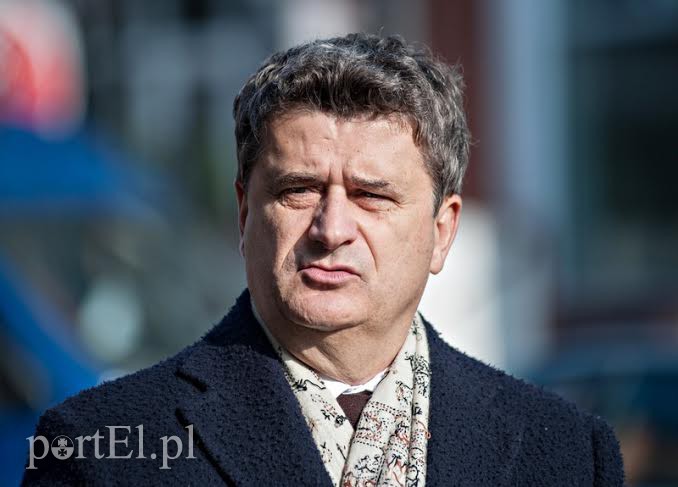 Elbląg, Janusz Palikot na elbląskiej starówce Elbląg, Janusz Palikot na elbląskiej starówce