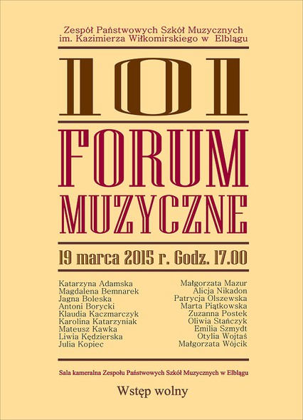 Elbląg, 101. Forum Muzyczne