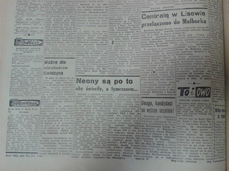 Elbląg, Neony są po to, aby świeciły, a tymczasem...