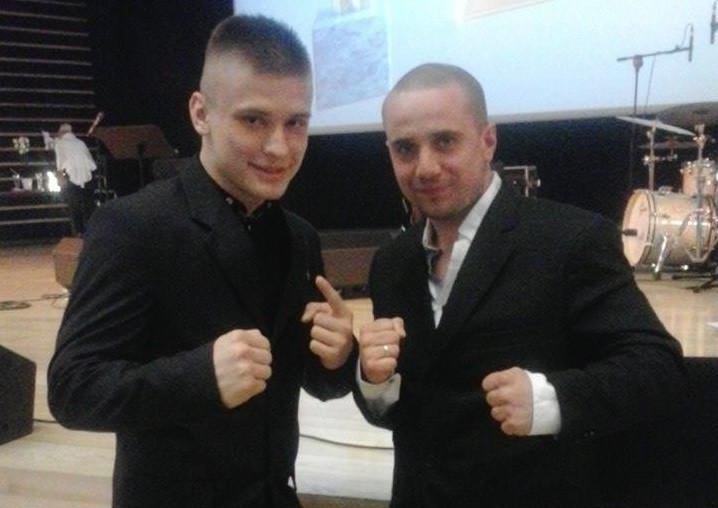 Elbląg, Od lewej: Rafał Staszewski z trenerem Kamilem Stemplewskim, Elbląg, Od lewej: Rafał Staszewski z trenerem Kamilem Stemplewskim,