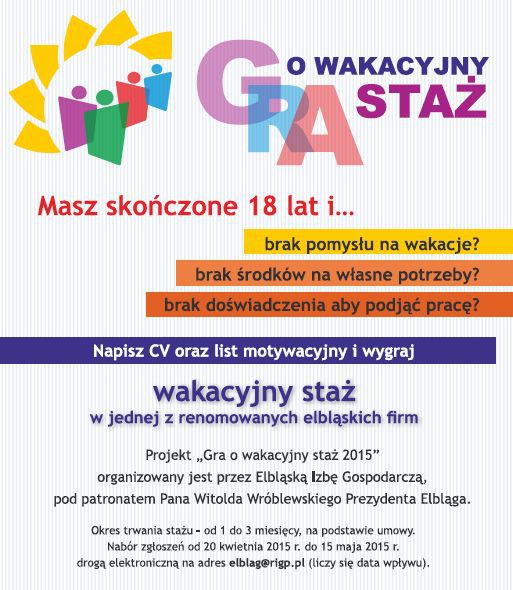 Elbląg, Zagraj o staż. Czeka ponad 70 ofert w elbląskich firmach
