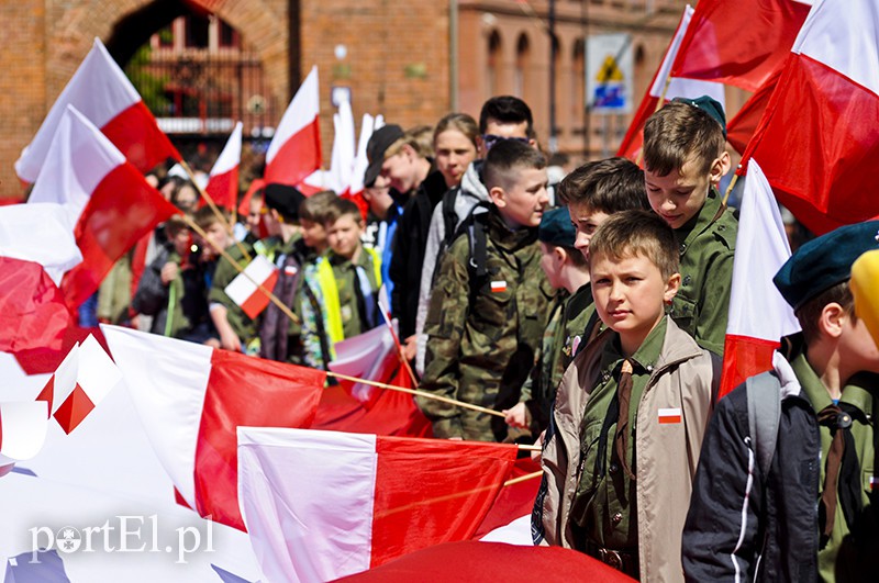 Elbląg, Marsz z 50-metrową flagą - od Bramy Targowej do Ratusza Staromiejskiego Elbląg, Marsz z 50-metrową flagą - od Bramy Targowej do Ratusza Staromiejskiego