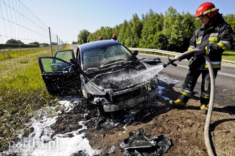 Elbląg, Płonący samochód na dawnej "siódemce"