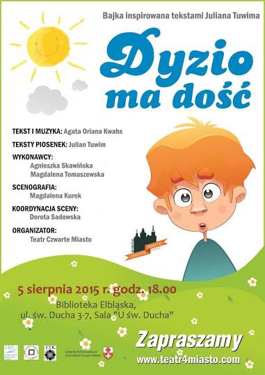 Elbląg, „Dyzio ma dość” - spektakl dla dzieci Elbląg, „Dyzio ma dość” - spektakl dla dzieci