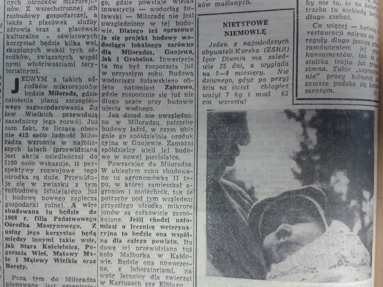 Elbląg, Nietypowe niemowlę