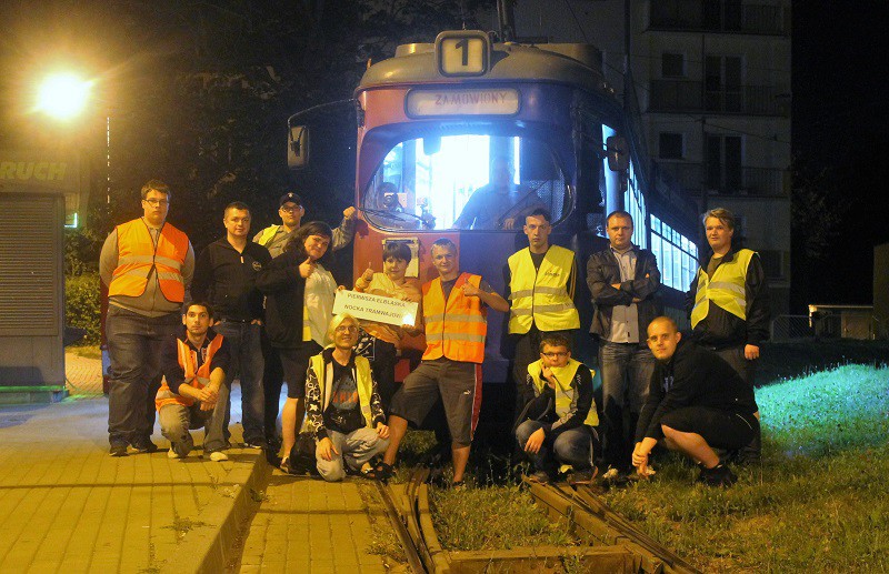 Elbląg, Pamiątkowe zdjęcie podczas Tramwajowej Nocki