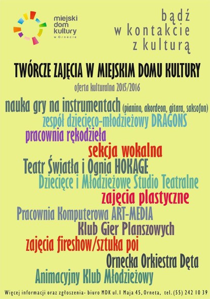 Elbląg, Twórcze zajęcia w orneckim MDK Elbląg, Twórcze zajęcia w orneckim MDK