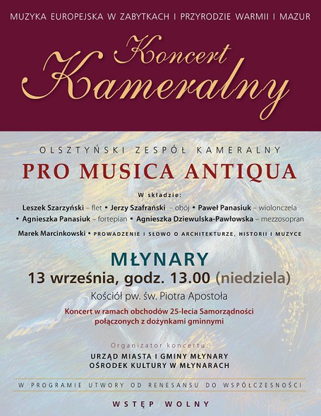 Elbląg, Koncert muzyki kameralnej w Młynarach Elbląg, Koncert muzyki kameralnej w Młynarach