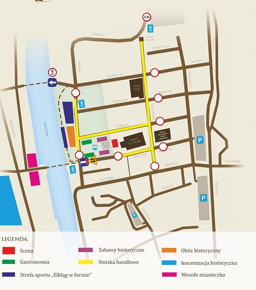 Elbląg, Organizacja ruchu podczas Święta Chleba