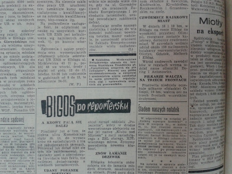 Elbląg, Miotły na eksport Elbląg, Miotły na eksport