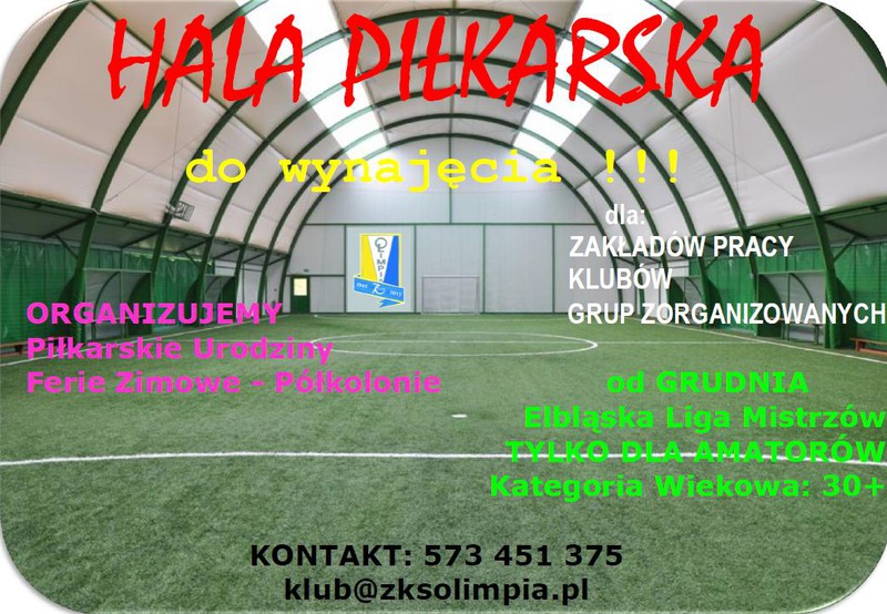 Nie zwlekaj, zarezerwuj halę już dziś!