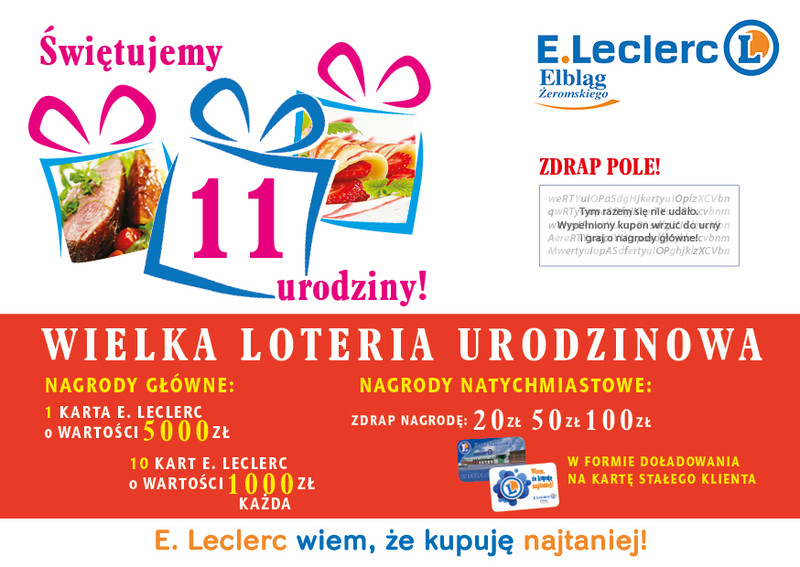 Elbląski E.Leclerc świętuje 11. urodziny Elbląski E.Leclerc świętuje 11. urodziny