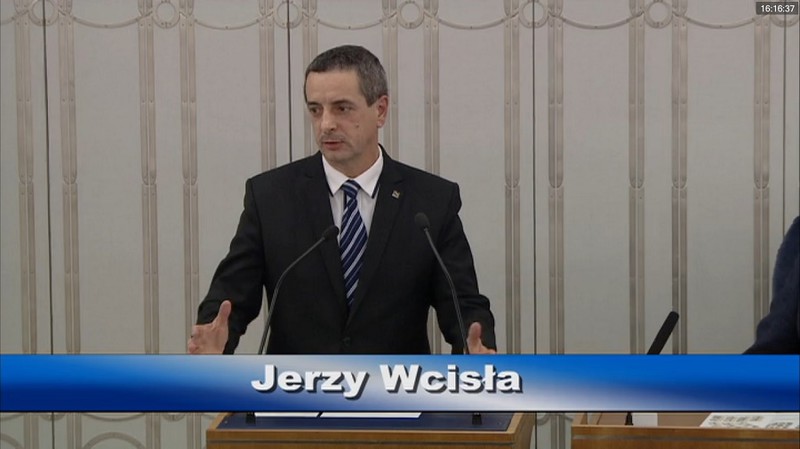 Elbląg, Jerzy Wcisła na senackiej mównicy Elbląg, Jerzy Wcisła na senackiej mównicy