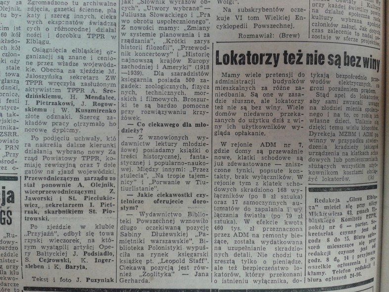 Elbląg, Lokatorzy też nie są bez winy