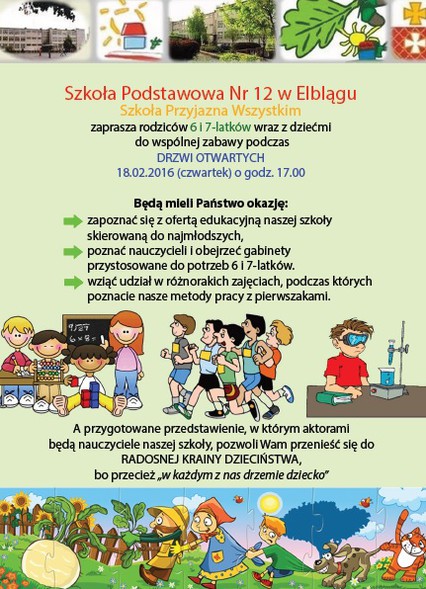 Elbląg, Drzwi otwarte w SP 12 Elbląg, Drzwi otwarte w SP 12