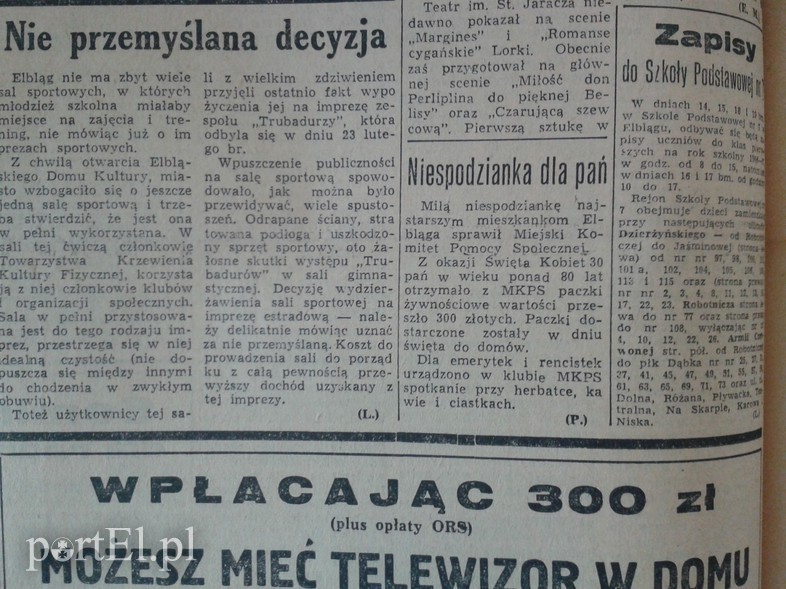 Elbląg, Niespodzianka dla pań Elbląg, Niespodzianka dla pań