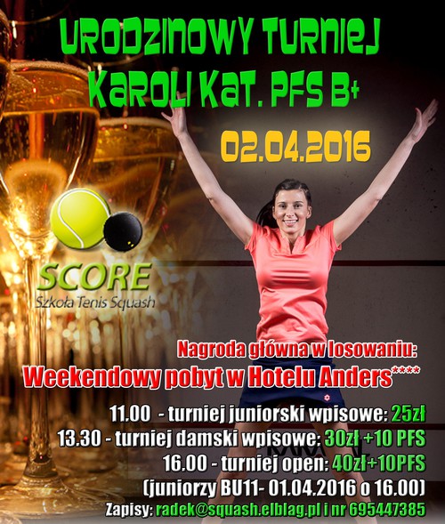 Elbląg, Urodzinowy turniej squasha