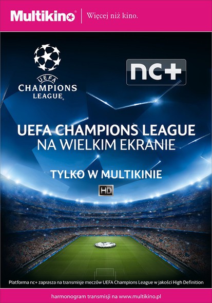 Elbląg, Liga Mistrzów UEFA na wielkim ekranie tylko w Multikinie