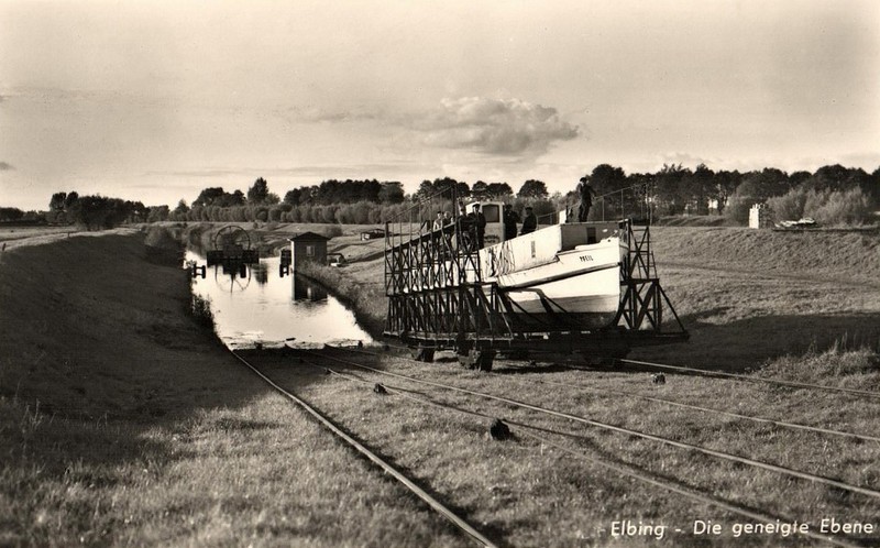 Elbląg, Kanał Elbląski na zdjęciu z 1935 roku