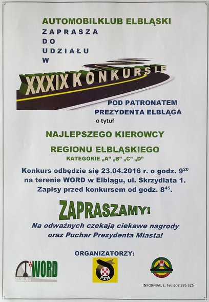 Elbląg, Najlepszy kierowca regionu