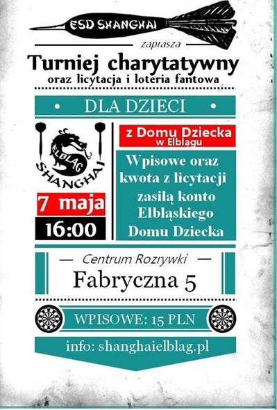 Elbląg, Charytatywny Turniej w darta