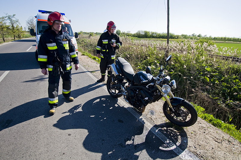 Elbląg, Wypadek motocyklisty. Mężczyzna trafił do szpitala