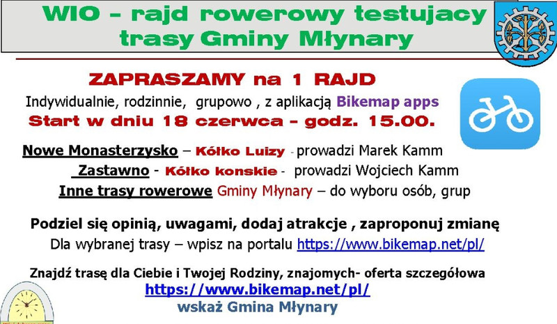 Elbląg, Rajdy rowerowe na terenie gminy Młynary Elbląg, Rajdy rowerowe na terenie gminy Młynary