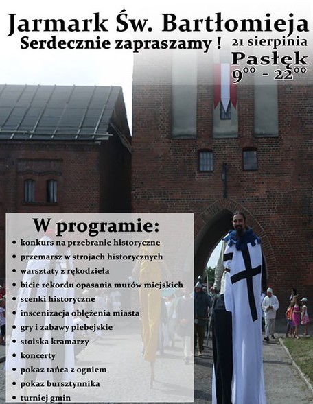 Elbląg, Święty Bartłomiej zaprasza na jarmark do Pasłęka Elbląg, Święty Bartłomiej zaprasza na jarmark do Pasłęka