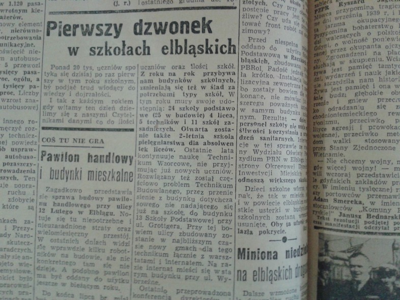 Elbląg, Pierwszy dzwonek w szkołach elbląskich