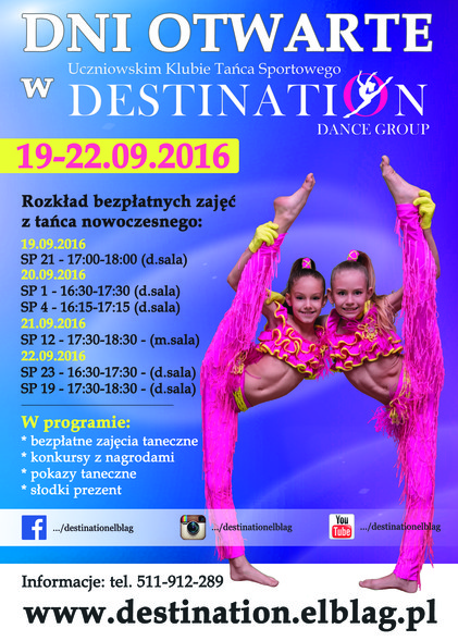 Elbląg, Jeśli nauka tańca, to tylko z Destination Elbląg, Jeśli nauka tańca, to tylko z Destination