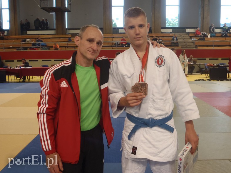 Elbląg, Kacper ze swoim trenerem Elbląg, Kacper ze swoim trenerem