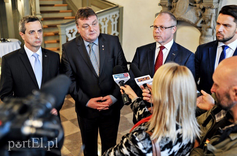 Elbląg, Z dziennikarzami spotkali się Jerzy Wcisła, Witold Wróblewski, Jacek Protas i Piotr Cieśliński Elbląg, Z dziennikarzami spotkali się Jerzy Wcisła, Witold Wróblewski, Jacek Protas i Piotr Cieśliński