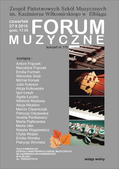 Elbląg, Już w czwartek Forum muzyczne