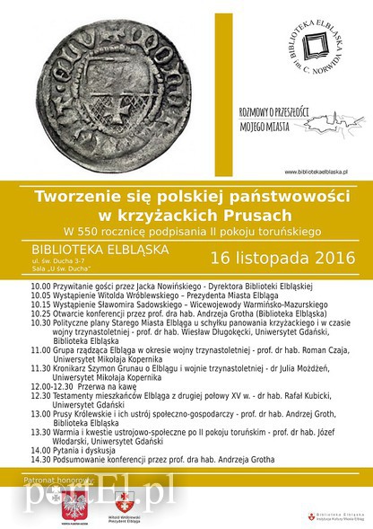 Elbląg, Konferencja w 550. rocznicę podpisania II pokoju toruńskiego