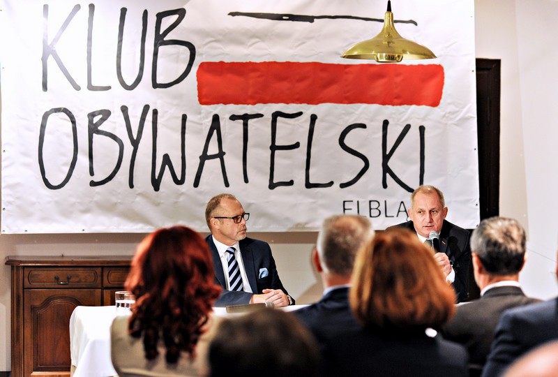 Elbląg, Gośćmi spotkania byli: Jacek Protas (z lewej) i Sławomir Neumann