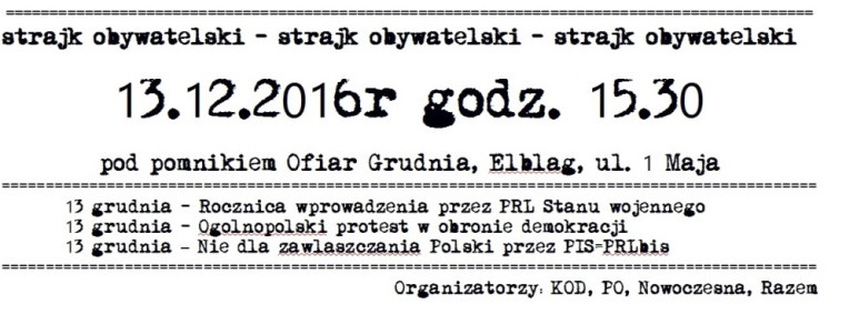 Elbląg, Zbiorą się pod pomnikiem, by zaprotestować Elbląg, Zbiorą się pod pomnikiem, by zaprotestować