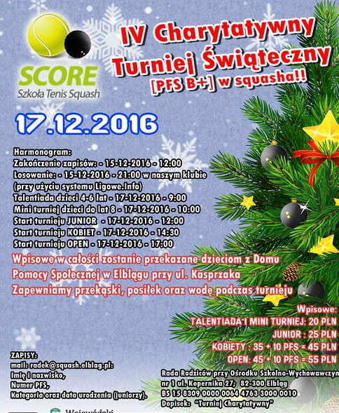 Elbląg, Charytatywny turniej squasha