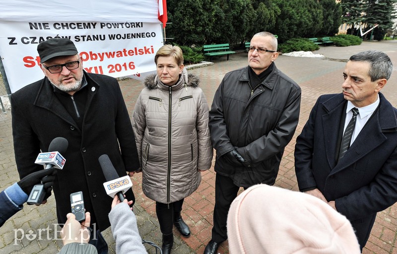 Elbląg, Spotkanie z dziennikarzami: na zdj. od lewej: Tadeusz Kawa, Regina Stelmaczonek, Cezary Balbuza, Jerzy Wcisła