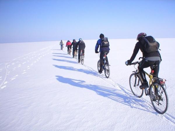 Elbląg, Rowerowa zabawa po śnieżnej Bażantarni