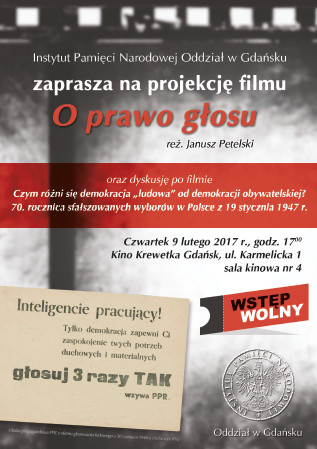 Elbląg, Projekcja filmu „O prawo głosu”