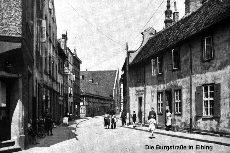 Elbląg, Ulica Zamkowa (niem. Burgstraße) kiedyś Elbląg, Ulica Zamkowa (niem. Burgstraße) kiedyś