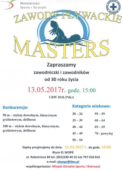 Elbląg, Zawody Pływackie Masters 2017 Elbląg, Zawody Pływackie Masters 2017