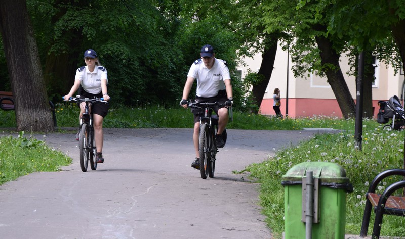 Elbląg, Patrol rowerowy w Parku Traugutta Elbląg, Patrol rowerowy w Parku Traugutta