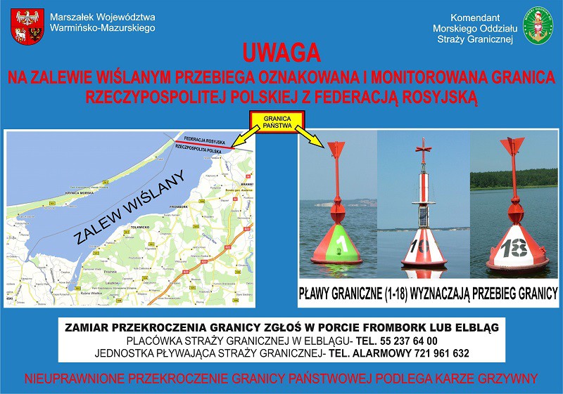 Elbląg, Uważaj na wodną granicę na zalewie