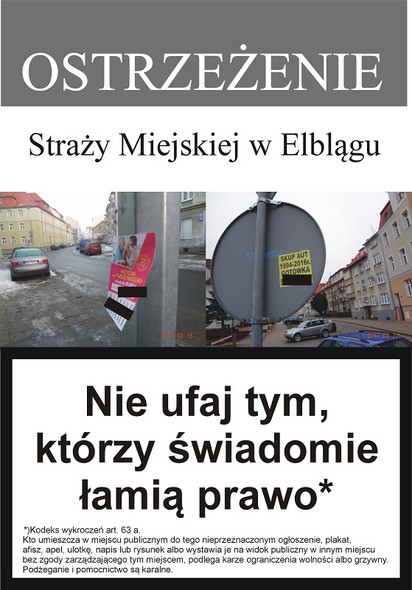 Elbląg, "Nie" dla miejskiego spamu Elbląg, "Nie" dla miejskiego spamu