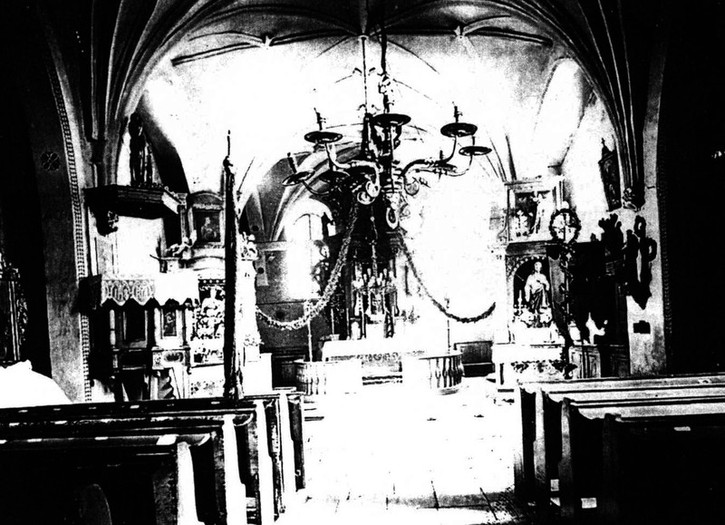Elbląg, Wnętrze kościoła w Tychnowach