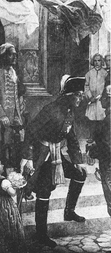 Elbląg, Fryderyk Wilhelm II w 1773 r. na schodach Domu Królów, ul Stary Rynek Elbląg, Fryderyk Wilhelm II w 1773 r. na schodach Domu Królów, ul Stary Rynek